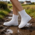thumbnail image 4 of Homellea Silicone Rain Shoe Covers, Waterproof Reusable Overshoes with Non Slip Sole, Portable Foldable Shoe Protectors for Walking, Cycling, Gardening and Travel, 1 Pair, 4 of 6
