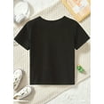 thumbnail image 3 of Camiseta informal con estampado de letras: cuello redondo, ligeramente elástica, corte regular, tejido de punto, 3 of 6