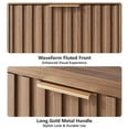 thumbnail image 3 of Ktaxon Fluted Nightstand, Walnut Night Stand, Wooden End Table, Bedside Table for Bedroom Sofa Home Office,Curved Corners Design, 3 of 7