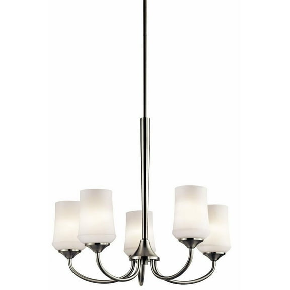 Traditional Farmhouse Five Light Chandelier-Brushed Nickel Finish-Incandescent Lamping Type Bailey Street Home 147-Bel-1788431