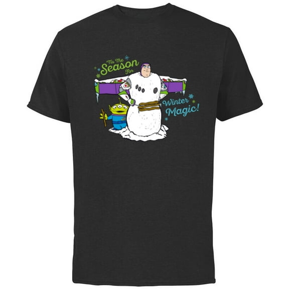 PIXAR Toy Story ‘Tis The Season For Winter Magic Holiday - Short Sleeve Cotton T-Shirt for Adults - Customized-Black