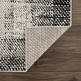 thumbnail image 5 of Hauteloom Colson Geometric Bordered Area Rug - Contemporary Distressed Carpet for Living Room, Bedroom - Black and White, Metallic Silver - 5'3" x 7' (5x7 Area Rug), 5 of 19