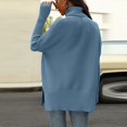 thumbnail image 4 of MGCWSH Women's Oversized Turtleneck Sweaters 2024 Fall Batwing Sleeve Ribbed Tunic Sweater Royal Blue S, 4 of 6