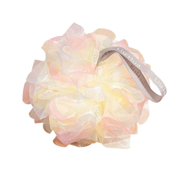 1 Pc Loofah Bath Sponge, Loofa Body Sponge Shower, Exfoliating Body Scrubber ,Shower Puffs for Body,Soft Mesh Poufs Body Wash Scrubber Bath Ball,Exfoliating Pouf Bath Mesh, 4.7 Inch, Dreamy Yellow