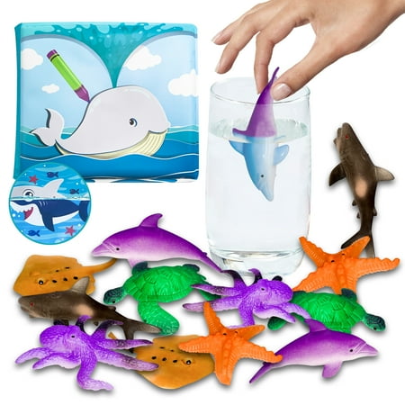 13 Pack Bath Toys, Color Changing Mold Free Bath Toys for Toddlers Ages 3 4 5 6 7 8 Years, Sea Creatures Themed Party Supplies, Goodie Bag Fillers