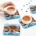 thumbnail image 7 of Pofeuu Animals on Noah's Ark Print Leather Coasters Set of 6, Round Cups Mugs Mat Pad for Home Kitchen Heat Resistant Drink Coasters,Square, 7 of 7