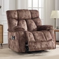 thumbnail image 4 of Bonzy Home Large Power Lift Recliner Chair with Massage and Lumbar Heating for Elderly Big People, Overstuffed Wide Recliners with 2 Concealed Cup Holders and Side Pocket, Brown, 4 of 12