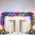 thumbnail image 6 of Skimsklo 71-Inch Artificial Norfolk Pine Christmas Garland with Separate Colored LED Light Strip Unassembled Plastic Holiday Mantel Wall Decoration, 6 of 8
