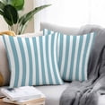 thumbnail image 2 of Throw Pillow Covers 20x20 Inch Set of 2, Aqua Striped Waterproof Outdoor Pillow Covers, Modern Farmhouse Blue White Stripes Decorative Cushion Pillowcases for Couch, Sofa, Bed, Garden, Patio, 2 of 9