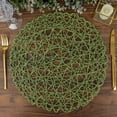 Efavormart 6 Pack 15" Olive Green Metallic String Round Placemats For
