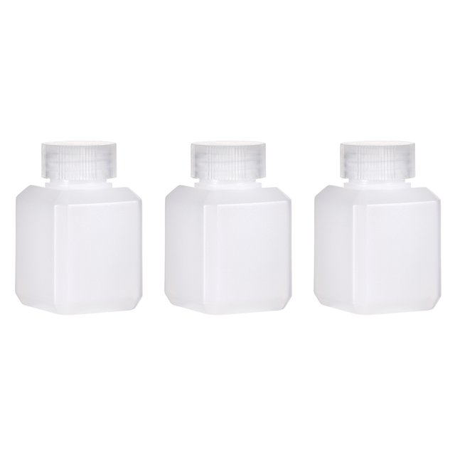 Unique Bargains Plastic Lab Chemical Reagent Bottle, 40ml/1.35 oz Small Mouth Sample Sealing Liquid/Solid Storage Bottles, White 3 pcs