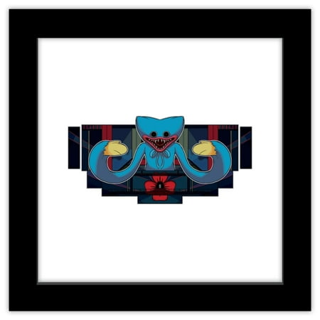 Gallery Pops Poppy Playtime: Chapter 3 - Huggy Wuggy Strings Wall Art, Black Framed Version, 12" x 12"
