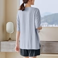 thumbnail image 4 of PRINxy Women's Modal Pajama Sets Summer Cooling Short Pj with Chest Pad Short Sleeve Crewneck Sleepwear and Elastic Waist Shorts Loose Fit 2 Piece Loungewear Gray L, 4 of 5
