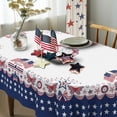 thumbnail image 4 of 4th of July Tablecloth American Flag and Star Table Cloths 54x72 Inch, Red, White and Blue Patriotic Tablecloths for Dining, Kitchen, Picnic and Patio-Oval, 4 of 6