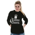 thumbnail image 4 of Llama Queen Save Drama Alpaca Animal Women Plus Size Long Sleeve Graphic Tee Brisco Brands 2X, 4 of 5