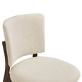 thumbnail image 3 of Dycanpo Wooden Dining Chairs Set of 4, Wide Back Kitchen Side Chairs for Modern Farmhouse Dining Room, Linen Upholstered and Dark Brown Legs, 3 of 9