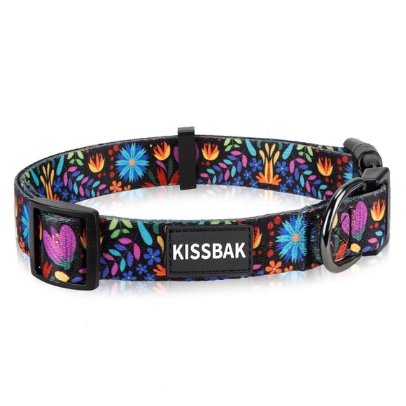 Collar de perro KISSBAK para perros pequeños, suave, ajustable, floral, morado