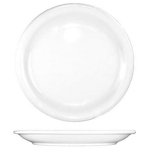 International Tableware Porcelain Round Narrow Rim Plate European White, 6.5" Diameter | 36/Case