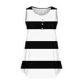 thumbnail image 3 of Fartey Plus Size Tank Tops for Women Trendy Striped Colorblock Print Sleeveless Tanks Dressy Casual Button Up V Neck Camis Top Loose Flowy Pleated Camisoles Black XL, 3 of 4