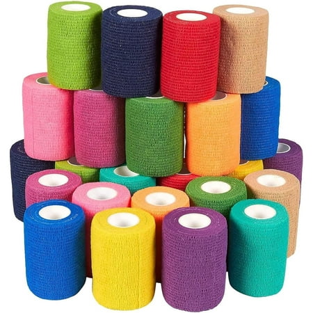 Self Adherent Cohesive Bandage Wrist Ankle First Aid Sports MedicalAdhesive Fixing Gauze Tape Wrap (Pack of 24)
