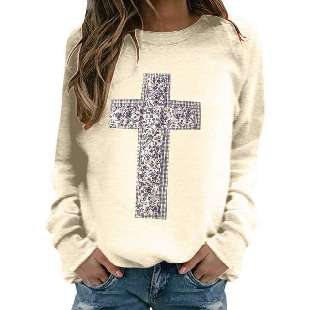 Chandails en Molleton pour Femmes Imprimé Los Angeles Automne Col Rond Manches Longues Chandail en Molleton Oversize Chandail avec Épaule Tombante Design Chandail de Sport Femme Beige m