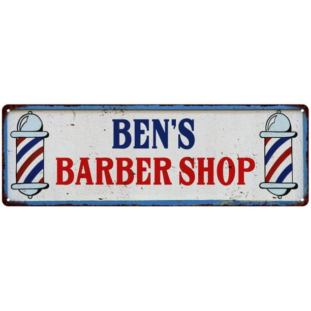 BEN'S Barber Shop Hair Salon Metal Sign Retro 6x18 106180031041