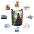 thumbnail image 6 of Laundry Basket, Maple Meditating Bear Laundry Hamper Waterproof Laundry Bag Clothes Hamper Laundry Bin with Handles for Bedroom, Living Room, Kids Room, 6 of 6