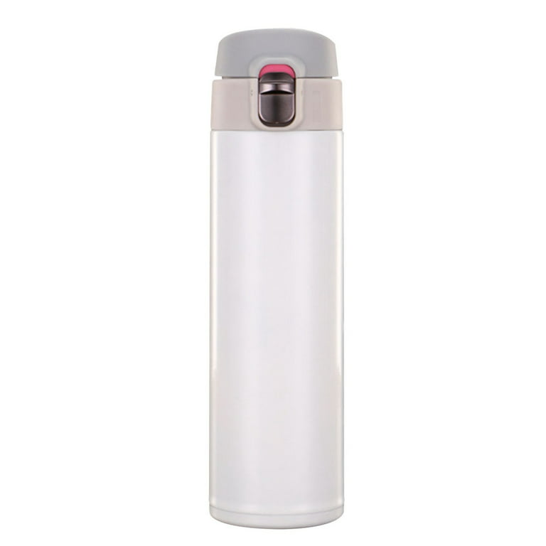 Stainless Steel Water Bottle Pop Up Vacuum Insulated Portable for Sports  Easy to Open Thermos Cup Contigo Water Bottle Steel Water Bottle White