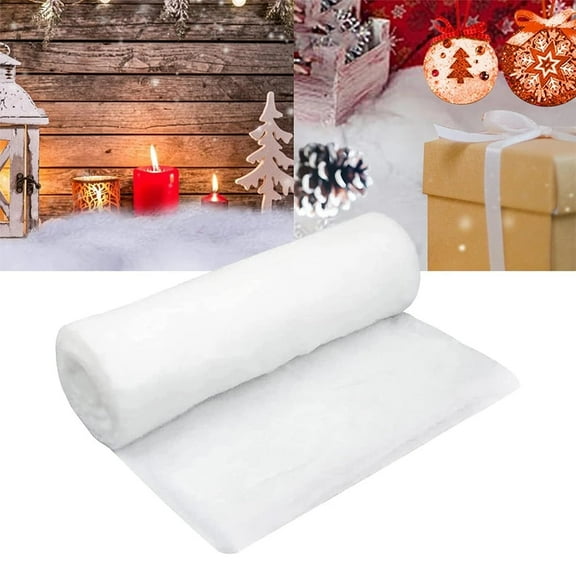 Christmas Snow Blanket Roll, Fake Snow Blanket for Christmas Village, Thick White Soft Fluffy Snow Artificial Snow Blankets for Xmas Tree, Mantle, Winter Wonderland Party(2.62 x 7.87 ft)