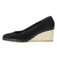 thumbnail image 2 of FSJ Women Charming Braided Espadrille Wedge Mid Heel Pumps Round Closed Toe Slip On Casual Office Party Formal Shoes Size 16 Black, 2 of 4