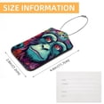 thumbnail image 5 of Monkey Square PU Leather 2 Pack Travel Tag - Bag Tag - Suitcase Tag with Privacy Cover and Stainless Steel Ring - Suitable for Travel, Backpack, and Handbag, 5 of 7