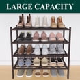 thumbnail image 6 of Smiry 4-Tier Shoe Rack , Stackable Bamboo Shoe Rack Organizer, Shoe Storage for Closet, Entryway, Bedroom and Wall, Brown, 6 of 6
