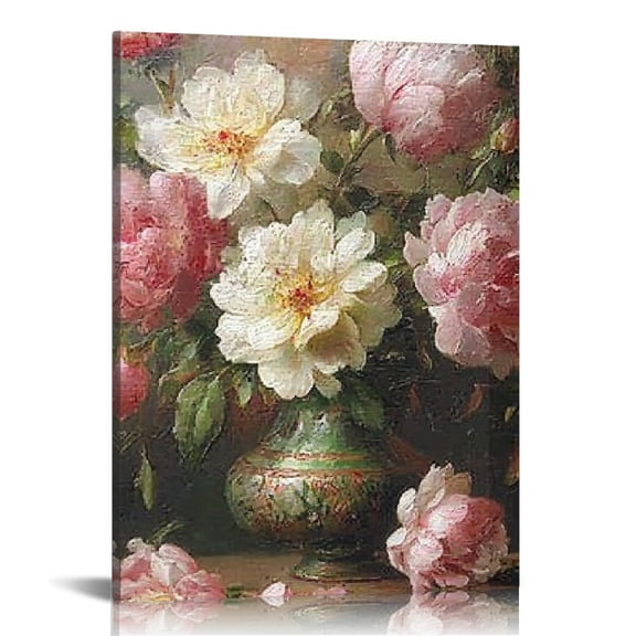 ZFLMY Flowers Vase Painting Print On Canvas Wall Art Home Decor Living Room Bathroom Bedroom Office 12x16/16x20 Inches 12x16in