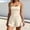 Beige, variant on Women's Summer Sleeveless Athletic Rompers Spaghetti Strap Shorts Jumpsuit One Piece Outfit Stretchy Slim Fit Casual Activewear for Workout Running