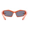 thumbnail image 4 of Unique Trendy 90s Sport Plastic Side Visor Wrap Around Sunglasses Orange - Black, 4 of 4