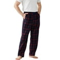 thumbnail image 2 of Onimisc Mens Pajama Pants Flannel Plaid Cotton Sleep Lounge Pants Warm Sleepwear Pants PJ Bottoms with Pockets and Button Fly, 1 Pack, 2 of 6