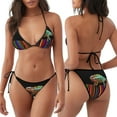 thumbnail image 3 of Lsque Chameleon Panther On Colored Pencils Pattern Women Two Piece Swimsuit Sexy Swimwear Halter String Triangle Bikini Sets, 3 of 6