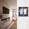 thumbnail image 5 of Yayeee Rocker Switch Wall Plate 2-Gang 4.7"x4.6" Home Decorative Outlet Cover, Black Record, 5 of 6
