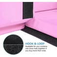thumbnail image 3 of Hyxoo  Folding Exercise Aerobics Mat, 6ft x 2ft x 2in PU Leather Mats with Carrying Handles with Hook & Loop Fastener for MMA, Stretching, Cheerleading Martial Arts,Gymnastic Pink, 3 of 7