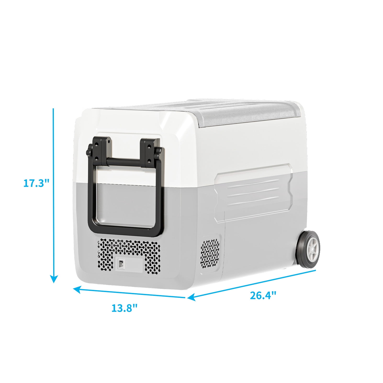 TABU 49QT(45L) Electric Cooler,12V Portable Car Refrigerator with Dual Zone,Independent Temperature Control,Grey&White