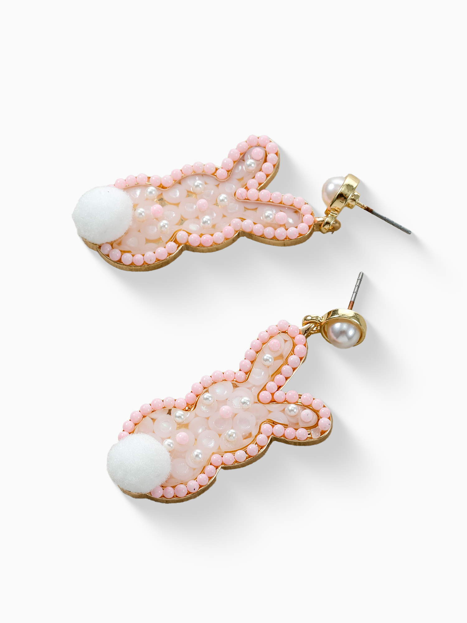 Way to Celebrate Easter Pink Bunny Glitter Earrings, 1 Pair
