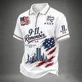 thumbnail image 3 of Men's 911 Memorial 25Th Anniversary Never Forget Patriot Day Polo Shirt White,3XL, 3 of 5