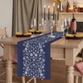 thumbnail image 2 of Table Runners 72 Inches Long Dress Scarves, Japanese Farmhouse Kitchen/Dining Table Runner, Coffee Tablerunners, Navy Blue Country Flowers Leaves Aesthetic 13x72 Inch, 2 of 9