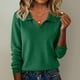 thumbnail image 1 of AUNVITO Women's V-Neck Slim Fit Long Sleeve Knit Sweater with Lightweight Comfort, 1 of 9