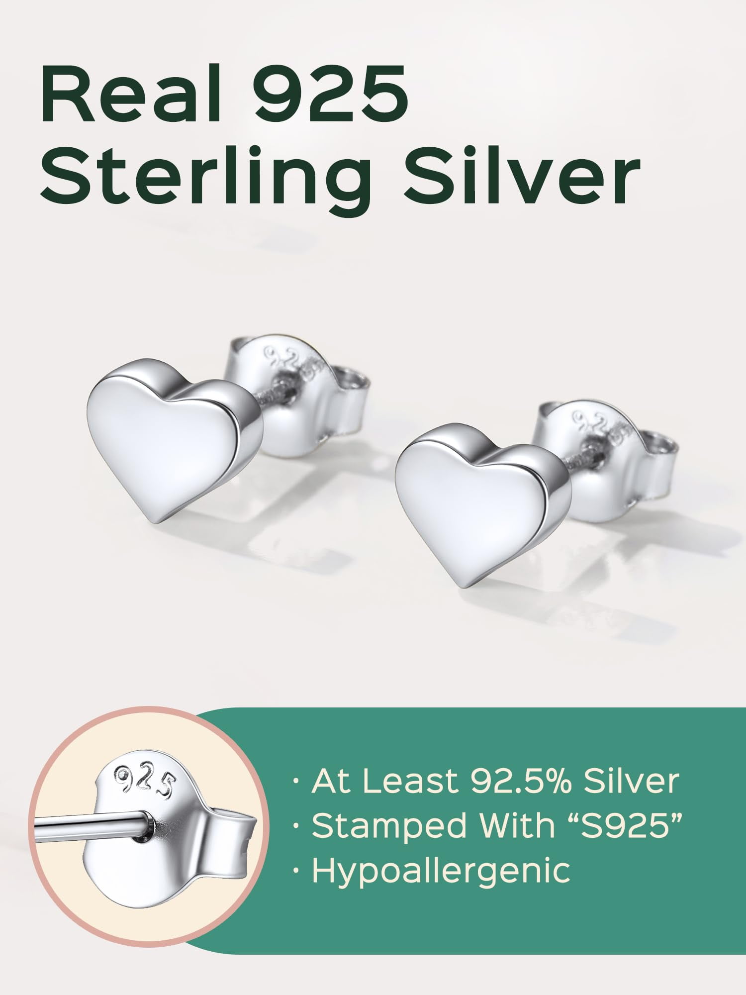 ChicSilver Valentine Day Gifts for Her Sterling Silver Heart Earrings Hypoallergenic Cute Tiny Stud Jewelry Birthday Gifts for Women Mom Girlfriend Wife