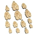 thumbnail image 1 of Yeti Abominable Snowman Eating Ice Cream Wood Mini Charms Shapes DIY Craft Jewelry - No Hole - 18mm (17pcs), 1 of 7