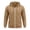Khaki, variant on Mens Jackets Hooded Cable Knit Full Zip Up Jacket Drawstring Ribbed Cuffs Amd Hem Hoodies Fall Winter Outdoor Breathable Camping Outerwear