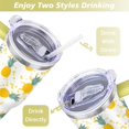 thumbnail image 5 of 40oz Tropical Pineapple Pattern Stainless Steel Flip Straw Tumbler Spill Proof Travel Cup Double Wall Vacuum Insulated Coffee Mug with Top Handle, 5 of 6