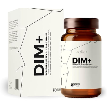 DIM Supplement with Pomegranate & Sulforaphane – Estrogen Supplement for Women and Men – Diindolylmethane with Antioxidant Ingredients – 90 Capsules, Vegan Formula with SGS & Fruit Extracts & Non-GMO