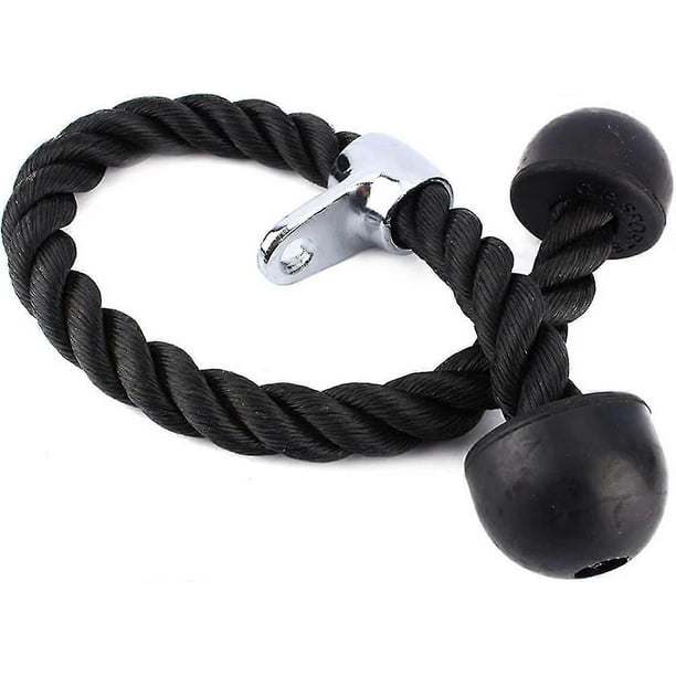 Portable Tricep Rope, 70cm Nylon Sport Tricep Rope Tricep Rope Pull Rope For Fitness Workout, Biceps, Triceps, Gym Or Home - Black